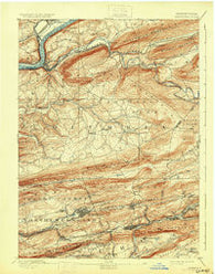 Catawissa Pennsylvania Historical topographic map, 1:62500 scale, 15 X 15 Minute, Year 1894