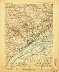 Chester Pennsylvania Historical topographic map, 1:62500 scale, 15 X 15 Minute, Year 1898