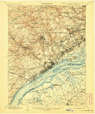 Chester Pennsylvania Historical topographic map, 1:62500 scale, 15 X 15 Minute, Year 1898