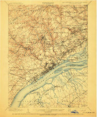 Chester Pennsylvania Historical topographic map, 1:62500 scale, 15 X 15 Minute, Year 1898