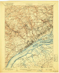Chester Pennsylvania Historical topographic map, 1:62500 scale, 15 X 15 Minute, Year 1898