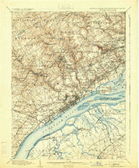 Chester Pennsylvania Historical topographic map, 1:62500 scale, 15 X 15 Minute, Year 1898
