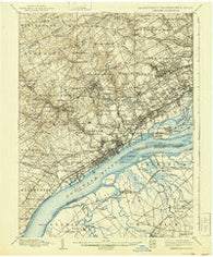 Chester Pennsylvania Historical topographic map, 1:62500 scale, 15 X 15 Minute, Year 1898