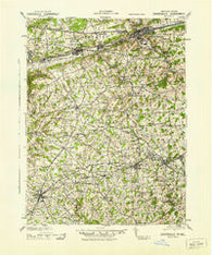 Coatesville Pennsylvania Historical topographic map, 1:62500 scale, 15 X 15 Minute, Year 1943
