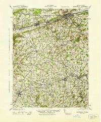 Coatesville Pennsylvania Historical topographic map, 1:62500 scale, 15 X 15 Minute, Year 1943