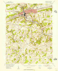 Coatesville Pennsylvania Historical topographic map, 1:24000 scale, 7.5 X 7.5 Minute, Year 1953