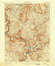 Confluence Pennsylvania Historical topographic map, 1:62500 scale, 15 X 15 Minute, Year 1922