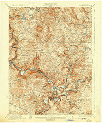 Confluence Pennsylvania Historical topographic map, 1:62500 scale, 15 X 15 Minute, Year 1922
