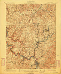 Connellsville Pennsylvania Historical topographic map, 1:62500 scale, 15 X 15 Minute, Year 1902