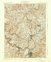 Connellsville Pennsylvania Historical topographic map, 1:62500 scale, 15 X 15 Minute, Year 1936