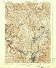 Connellsville Pennsylvania Historical topographic map, 1:62500 scale, 15 X 15 Minute, Year 1936
