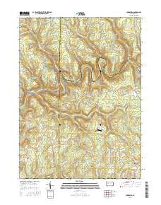 Cooksburg Pennsylvania Current topographic map, 1:24000 scale, 7.5 X 7.5 Minute, Year 2016