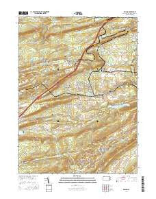 Delano Pennsylvania Current topographic map, 1:24000 scale, 7.5 X 7.5 Minute, Year 2016