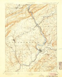 Delaware Water Gap Pennsylvania Historical topographic map, 1:62500 scale, 15 X 15 Minute, Year 1893