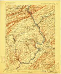 Delaware Watergap Pennsylvania Historical topographic map, 1:62500 scale, 15 X 15 Minute, Year 1893