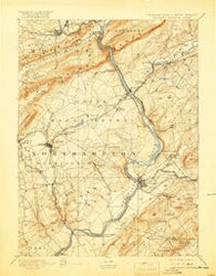 Delaware Watergap Pennsylvania Historical topographic map, 1:62500 scale, 15 X 15 Minute, Year 1893
