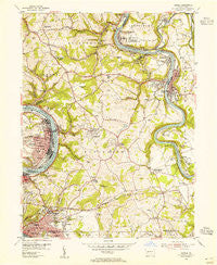 Donora Pennsylvania Historical topographic map, 1:24000 scale, 7.5 X 7.5 Minute, Year 1954