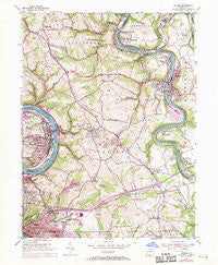 Donora Pennsylvania Historical topographic map, 1:24000 scale, 7.5 X 7.5 Minute, Year 1954