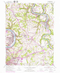 Donora Pennsylvania Historical topographic map, 1:24000 scale, 7.5 X 7.5 Minute, Year 1954