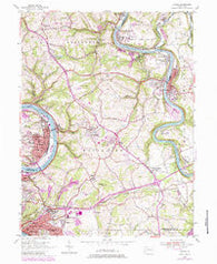 Donora Pennsylvania Historical topographic map, 1:24000 scale, 7.5 X 7.5 Minute, Year 1954