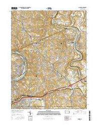 Donora Pennsylvania Current topographic map, 1:24000 scale, 7.5 X 7.5 Minute, Year 2016