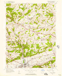 Downingtown Pennsylvania Historical topographic map, 1:24000 scale, 7.5 X 7.5 Minute, Year 1956