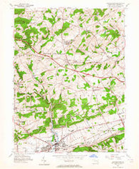 Downingtown Pennsylvania Historical topographic map, 1:24000 scale, 7.5 X 7.5 Minute, Year 1956