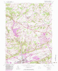 Downingtown Pennsylvania Historical topographic map, 1:24000 scale, 7.5 X 7.5 Minute, Year 1956