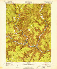 Driftwood Pennsylvania Historical topographic map, 1:48000 scale, 15 X 15 Minute, Year 1945