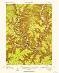 Driftwood Pennsylvania Historical topographic map, 1:62500 scale, 15 X 15 Minute, Year 1945
