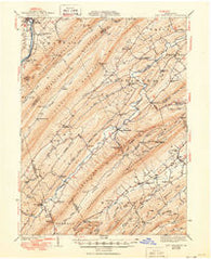 East Waterford Pennsylvania Historical topographic map, 1:62500 scale, 15 X 15 Minute, Year 1941