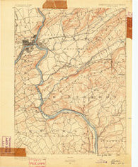 Easton Pennsylvania Historical topographic map, 1:62500 scale, 15 X 15 Minute, Year 1890