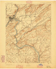 Easton Pennsylvania Historical topographic map, 1:62500 scale, 15 X 15 Minute, Year 1891