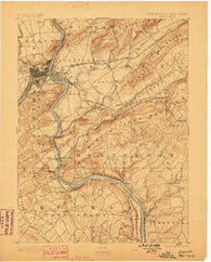 Easton Pennsylvania Historical topographic map, 1:62500 scale, 15 X 15 Minute, Year 1891