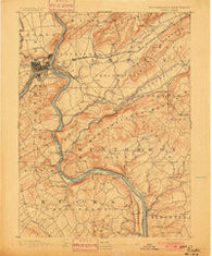 Easton Pennsylvania Historical topographic map, 1:62500 scale, 15 X 15 Minute, Year 1891