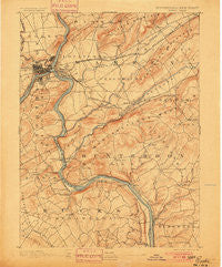 Easton Pennsylvania Historical topographic map, 1:62500 scale, 15 X 15 Minute, Year 1891