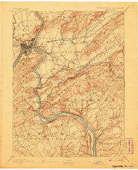 Easton Pennsylvania Historical topographic map, 1:62500 scale, 15 X 15 Minute, Year 1891