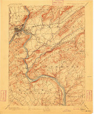 Easton Pennsylvania Historical topographic map, 1:62500 scale, 15 X 15 Minute, Year 1891