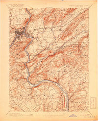 Easton Pennsylvania Historical topographic map, 1:62500 scale, 15 X 15 Minute, Year 1891