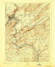 Easton Pennsylvania Historical topographic map, 1:62500 scale, 15 X 15 Minute, Year 1891