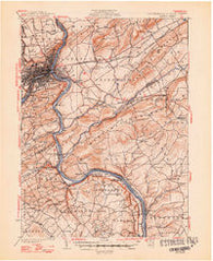 Easton Pennsylvania Historical topographic map, 1:62500 scale, 15 X 15 Minute, Year 1932