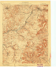 Ebensburg Pennsylvania Historical topographic map, 1:62500 scale, 15 X 15 Minute, Year 1904