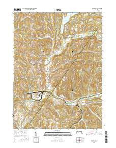Elderton Pennsylvania Current topographic map, 1:24000 scale, 7.5 X 7.5 Minute, Year 2016