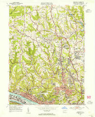 Emsworth Pennsylvania Historical topographic map, 1:24000 scale, 7.5 X 7.5 Minute, Year 1953