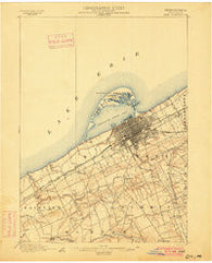 Erie Pennsylvania Historical topographic map, 1:62500 scale, 15 X 15 Minute, Year 1900