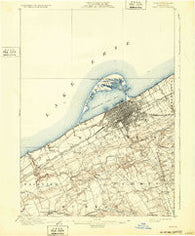 Erie Pennsylvania Historical topographic map, 1:62500 scale, 15 X 15 Minute, Year 1900