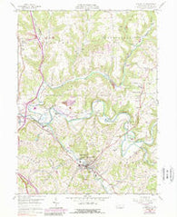 Evans City Pennsylvania Historical topographic map, 1:24000 scale, 7.5 X 7.5 Minute, Year 1958