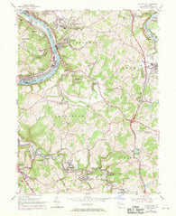 Fayette City Pennsylvania Historical topographic map, 1:24000 scale, 7.5 X 7.5 Minute, Year 1954