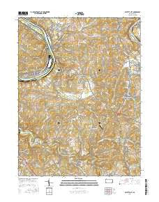 Fayette City Pennsylvania Current topographic map, 1:24000 scale, 7.5 X 7.5 Minute, Year 2016