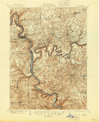 Foxburg Pennsylvania Historical topographic map, 1:62500 scale, 15 X 15 Minute, Year 1908
